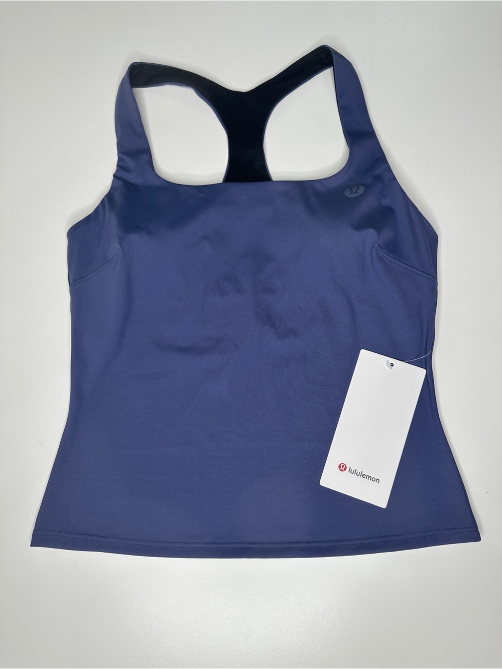 Lululemon Lightweight Tennis Tank Shade Blue Size 6 NWT Built-In Bra - Picture 3 of 12